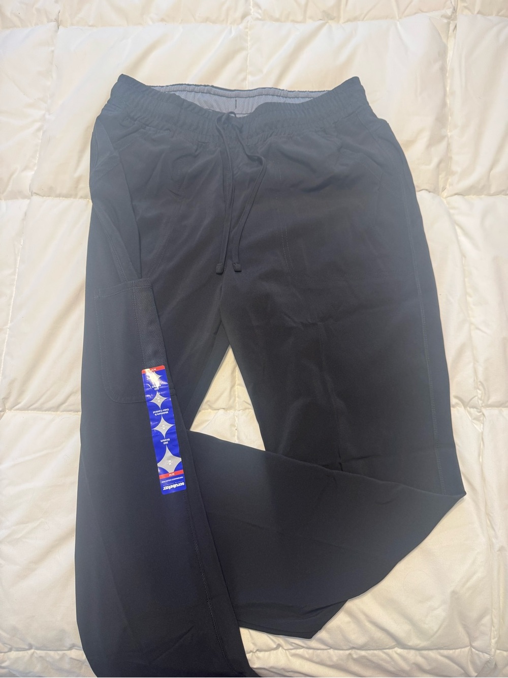 Scrubstar Black Straight-Leg Utility Scrub Pants